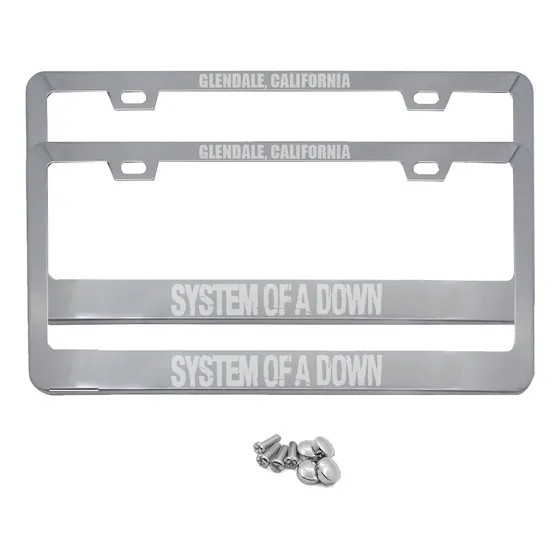 Set 2 Portaplacas Acero Inoxidable Bandas Rock Metal Trash 