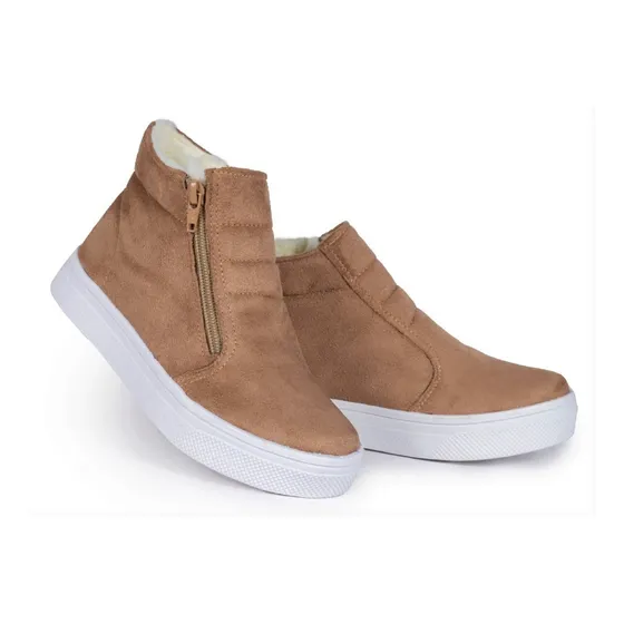Botinha Cano Médio Feminino Peluciado Quentinho