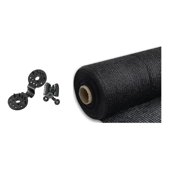 Polisombra Negra 80%, 4m X 10m Largo + 18 Broches Plasticos