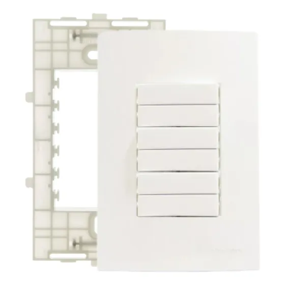 Interruptor 6 Teclas Simples Conjunto 4x2 Sleek Margirius