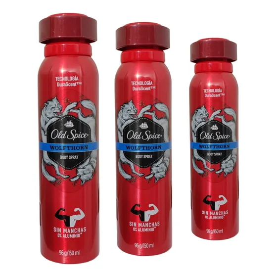 Pack X 3 Desodorante Old Spice Hombre Wolfthorn Sin Manchas