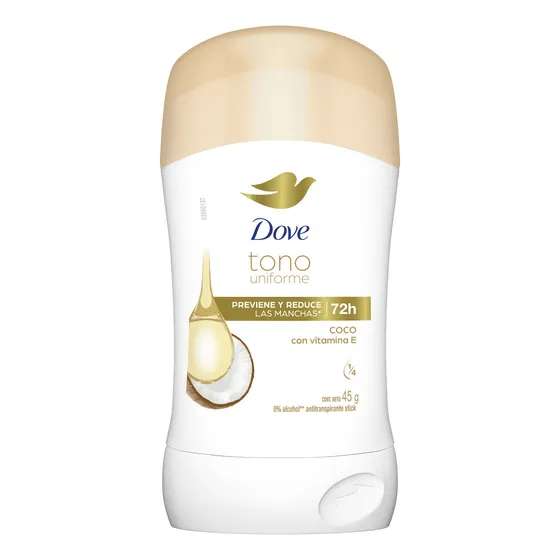 Antitranspirante En Barra Dove Tono Uniforme Coco 45 G