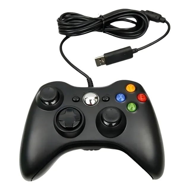 Control Con Cable Usb De 2m Compatible Con Xbox 360 Pc Gamer Color Negro