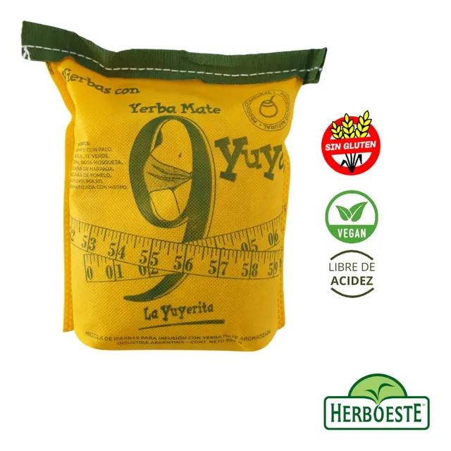 Yerba Mate 9 Yuyos - Adelgazante - Pack X 12 Unidades