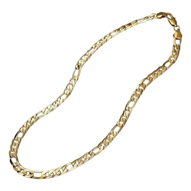 Juego Collar Y Pulsera De Acero Para Hombre. Baño D Oro.7 Mm