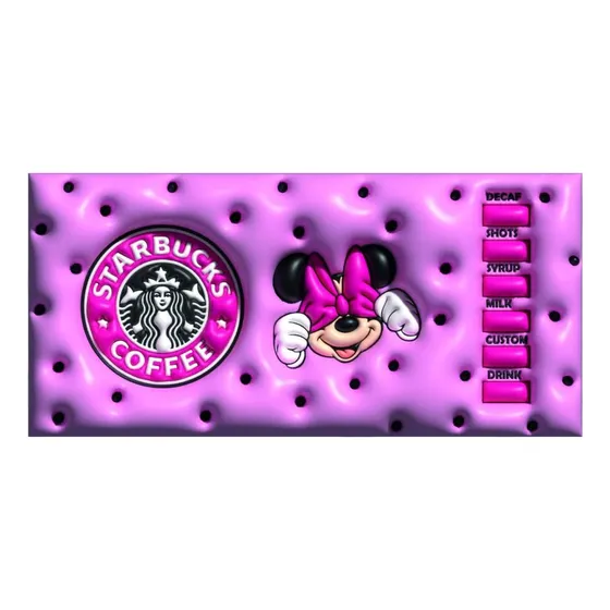 Tazón Personalizado Minnie En 3d Starbuck