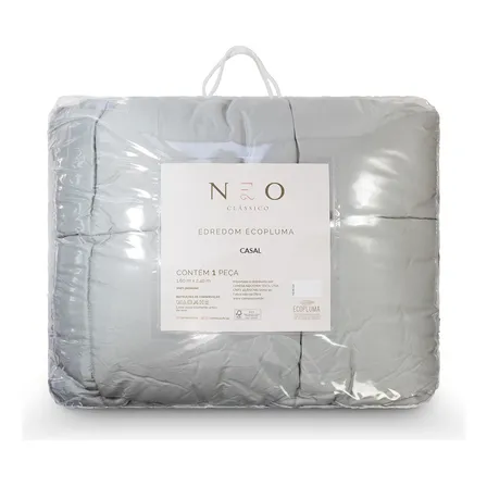 Edredom Ecopluma Toque De Pluma Queen 240 X 260 Cinza Camesa