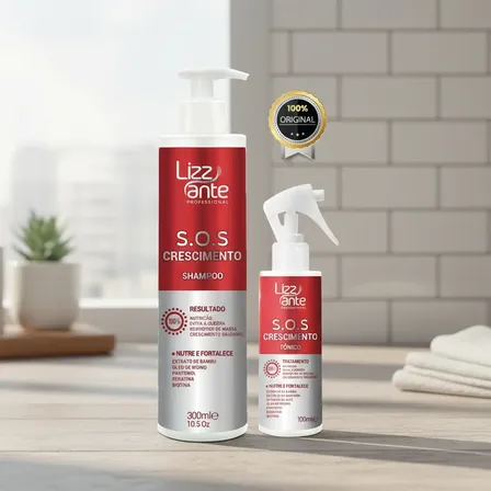 Shampoo E Tônico Sos Crescimento Combate Queda De Cabelo