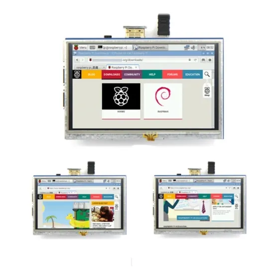 Display Lcd 5 Pol Touch Tela Raspberry Pi 3 A+/b+/2b 800x480