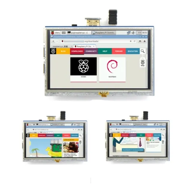 Display Lcd 5 Pol Touch Tela Raspberry Pi 3 A+/b+/2b 800x480