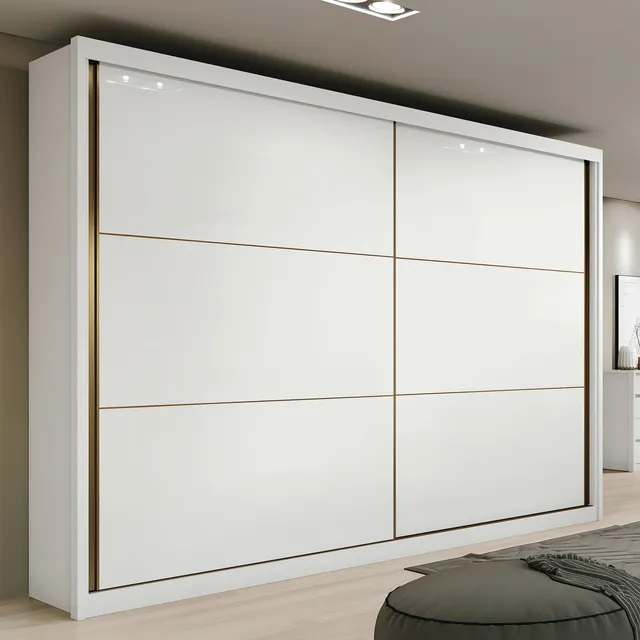 Guarda-roupa Móveis Lopas Toronto Plus Cor Branco De Mdf Com 2 Portas Corrediças Guarda-roupa Móveis Lopas Toronto Plus Cor Branco De Mdf Com 2 Portas Corrediças