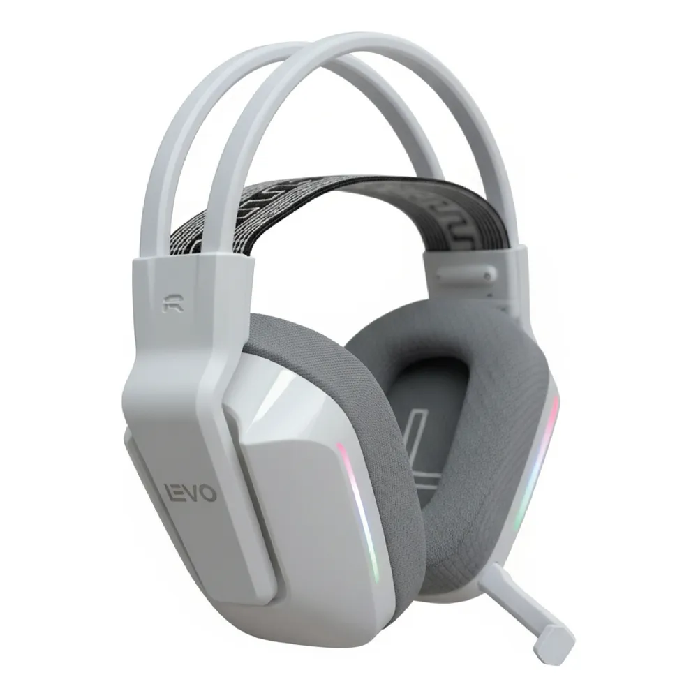 Audífono Gamer Inalámbrico Zenit Elite Bluetooth Rgb Bl Levo Blanco