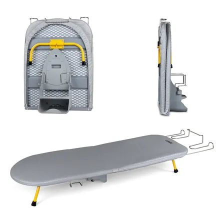 Tabua De Passar Ferro De Mesa Portátil Dobravel Lumai Com 89cm Passadeira Com Suporte Para O Ferro E Para Pendurar E... Cinza Claro Tabua De Passar Ferro Premium