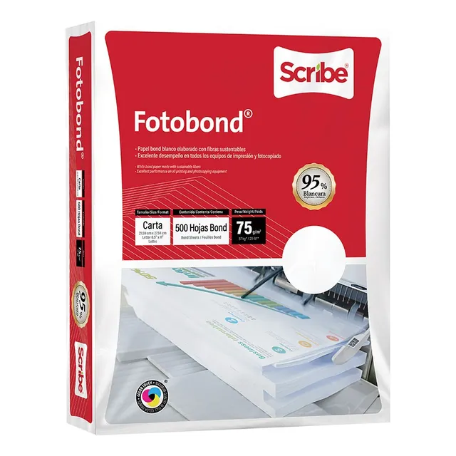 Papel Fotobond Tamaño Carta Scribe 75gr 500 Hojas