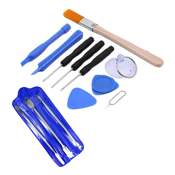 Kit 03 Espátulas Inox + Kit Acessórios P/ Reparo Smartphones