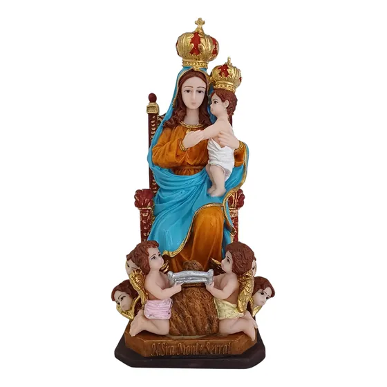 Imagem De Nossa Senhora Monte Serrat  19cm Resina Montserrat