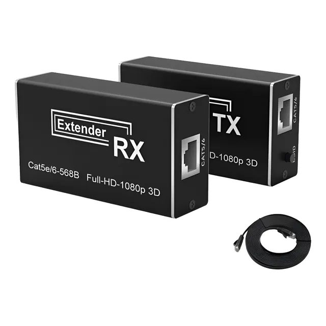 Extensor De Hdmi Adaptador Cat5e/6/7 60m Full Hd 1080p 3d