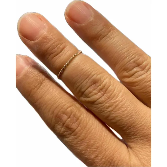 Luli Anillo Oro 12k Bajo Moda Usar En Falange Trenza Alianza