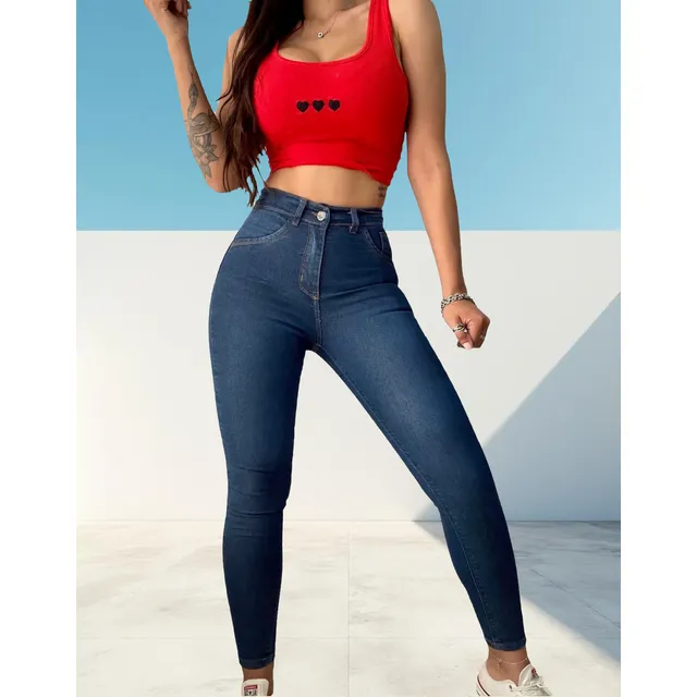 Pantalon Jean Calce Perfecto  Levanta Cola Tiro Alto Chupin