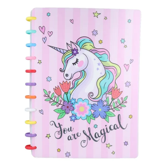 Libreta De Notas Cuaderno 14.5x21 C/bisagra 360-unicornio Color Blanco