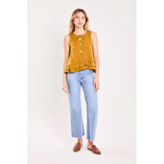 Musculosa Moda Simil Tencel Wash Butter Toffee Koxis Mujer