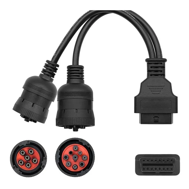 Cabo Ford 6 E 9 Pinos Cummins Cabo Adaptador Caminhões Scanners Automotivos Autocom Delphi Cabo Cummins 6 Pinos 9 Pinos 