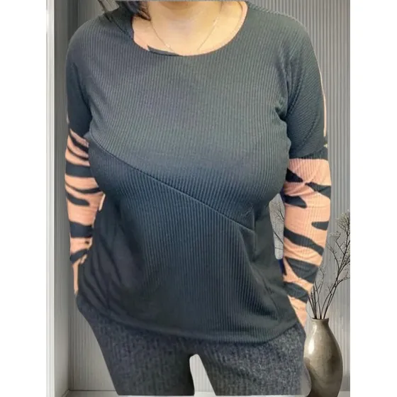 Remeras En Morley Combinada, Talle Único Adapta M L Xl