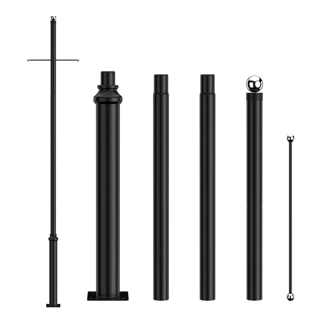 Poste Luz Calle Para Exterior Montaje Led Metal Negro Casa