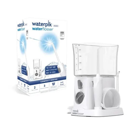 Waterpik Irrigador Bucal Nano WP-310 Irrigador Dental, Compacto y Portátil, Limpiador, Higiene Bucal, Limpieza Entre Los Dientes, Línea De Las Encías, Cuidado Oral, Complemento Del Cepillado