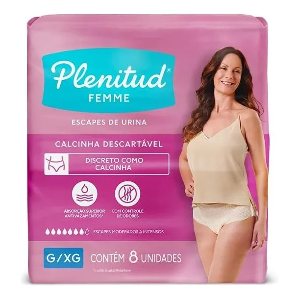 Pct C/8u Calcinhas Pós Parto Absorvente Não Vaza Descartável