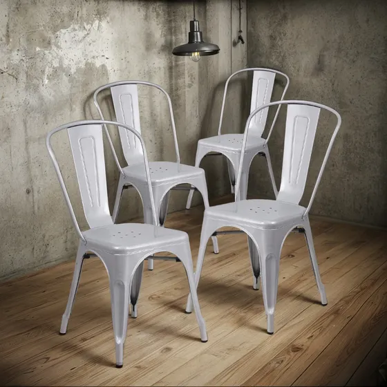 Pack 4 Sillas Tolix Lumax Varios Colores Living Comedor