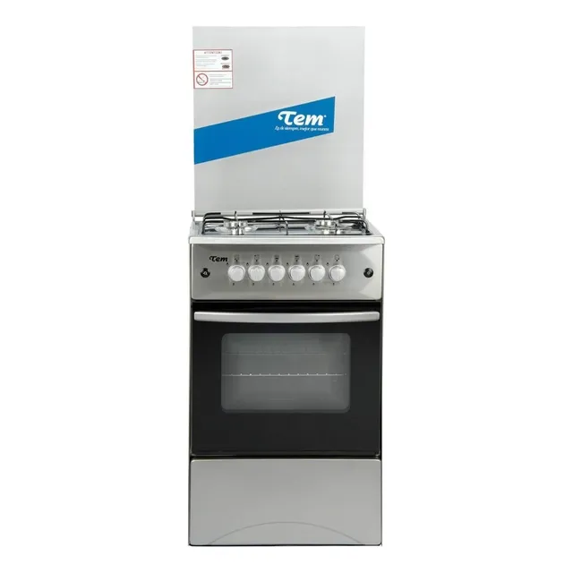 Cocina Tem Mery color plata con puerta con visor 220V