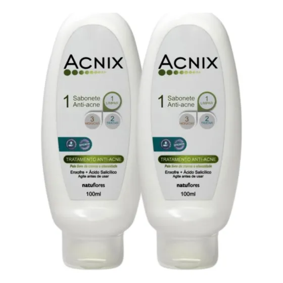 Sabonete Anti-acne Com Enxofre Acnix 100ml  Natuflores 2un