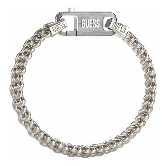 Pulsera Guess Pitsop Acero Inoxidable Hombre Color Plateado Diámetro 10 Cm Largo 21 Cm