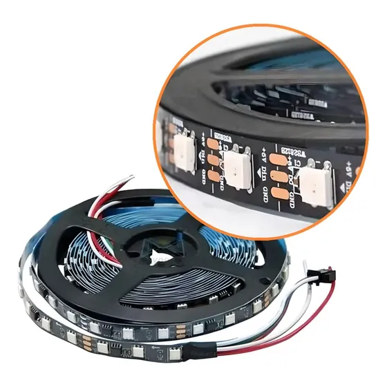 Tira Pixel Led Ws2812b 5v 60led/m 5050 Inteligente Ip20x5mts