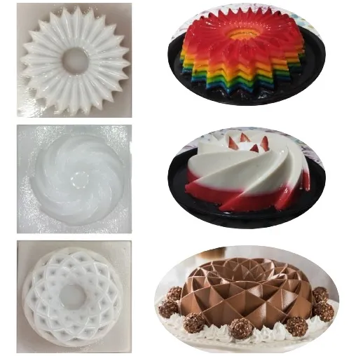 Kit 3 Moldes Gelatina De Diseño Rehilete, Panal Y Acordeón 