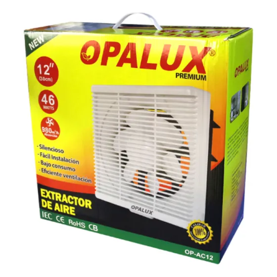 Extractor De Aire De 12 Pulgadas Opalux Antirretorno Cocina