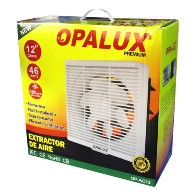 Extractor De Aire De 12 Pulgadas Opalux Antirretorno Cocina
