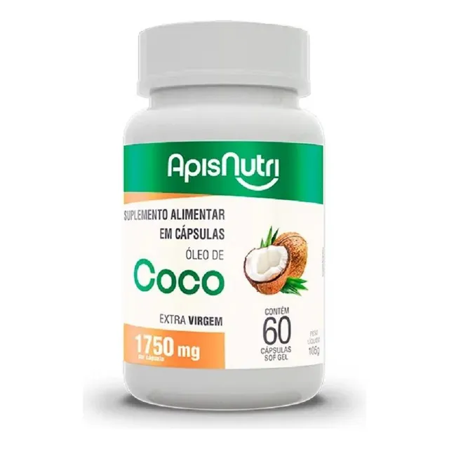 Óleo De Coco 1750mg 60 Caps - Apisnutri