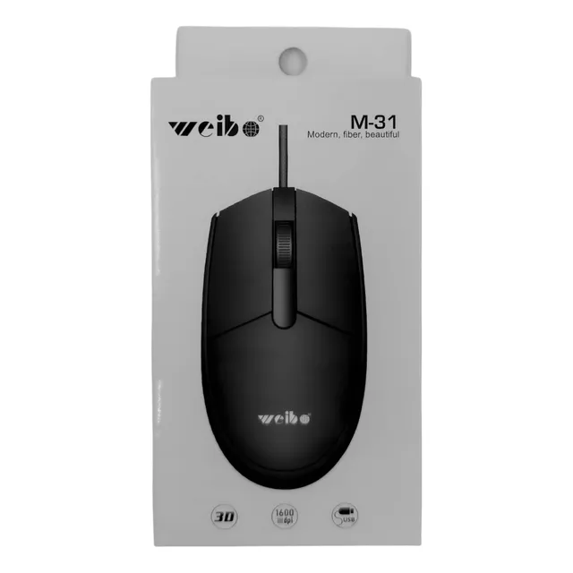 Mouse Usb Óptico, Cómodo Ideal Para Oficina 1600 Dpi