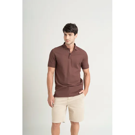 Vélez Polo Casual Algodón Pima Café