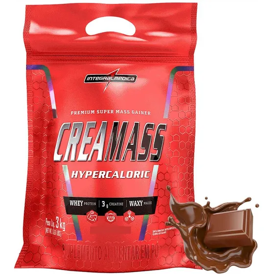 Suplemento 3kg P/ Ganhar Medidas Massa Magra Hipercaloric Creamass Integralmédica Sabor Chocolate