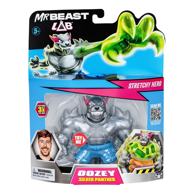 Mr Beast Lab Stretchy Hero Panther Figura Estirable De 11 Cm