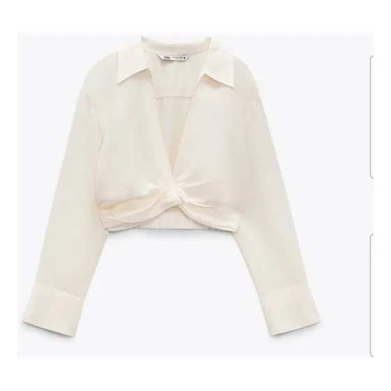 Blusa Nudo Con Lino Zara