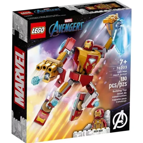 Lego Marvel  76203 Iron Man Armadura Robotica 130 Piezas