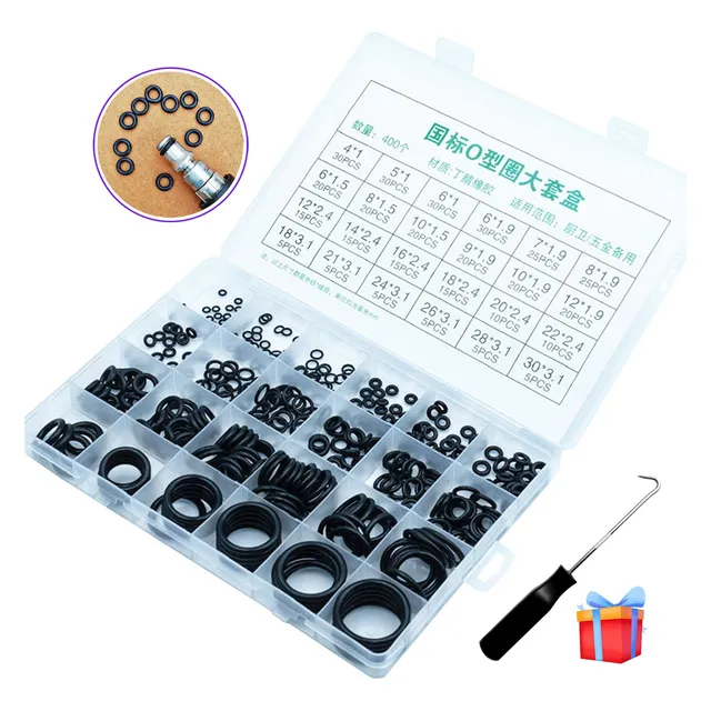 400pz/kit 24 Tamaños Anillo Goma Junta Estuche O-ring Sello