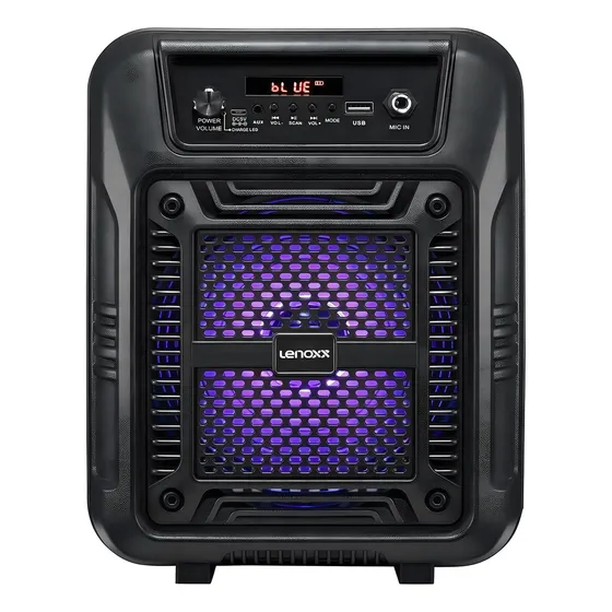 Caixa De Som Amplificada Ca60 80w Lenoxx 127/220V Cor Preto 127/220V FM USB