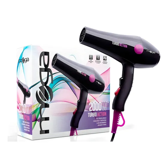 Secador de pelo Mega Turbo Action negro