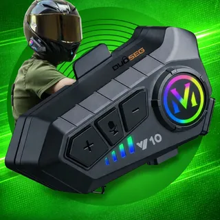 Fone De Ouvido Para Capacete Moto Bluetooth Headset RGB Sem Fio Com