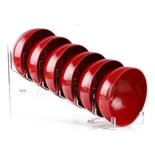 Recipiente Melamina Negro Juego 6 Repuesto Tazon Rojo